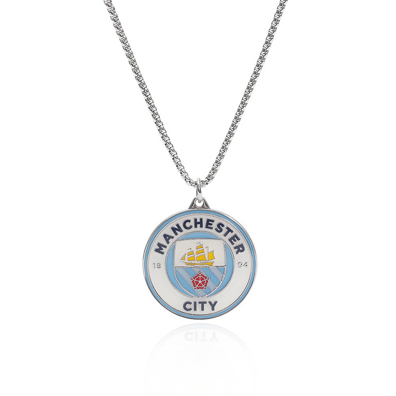 European And American Cross-Border Football Events Barcelona, ​​Real Madrid, Juventus, Paris And Manchester United Club Emblem Necklace Fashion Accessories For Women