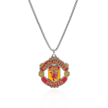 European And American Cross-Border Football Events Barcelona, ​​Real Madrid, Juventus, Paris And Manchester United Club Emblem Necklace Fashion Accessories For Women