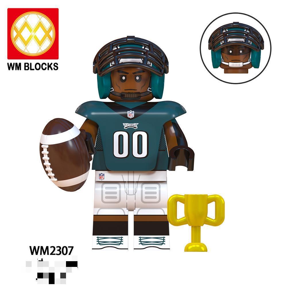 Foreign Trade Goods Wm6133-6136 Football Series Philadelphia Eagles Miniature Assembled Toys Building Block Bags