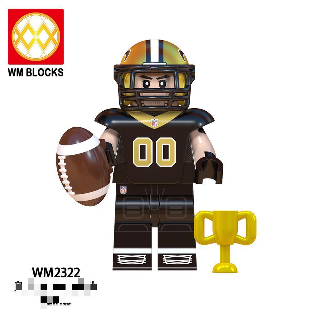 Foreign Trade Goods Wm6133-6136 Football Series Philadelphia Eagles Miniature Assembled Toys Building Block Bags