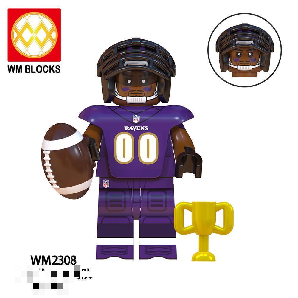 Foreign Trade Goods Wm6133-6136 Football Series Philadelphia Eagles Miniature Assembled Toys Building Block Bags