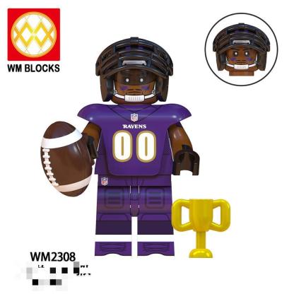 Foreign Trade Goods Wm6133-6136 Football Series Philadelphia Eagles Miniature Assembled Toys Building Block Bags