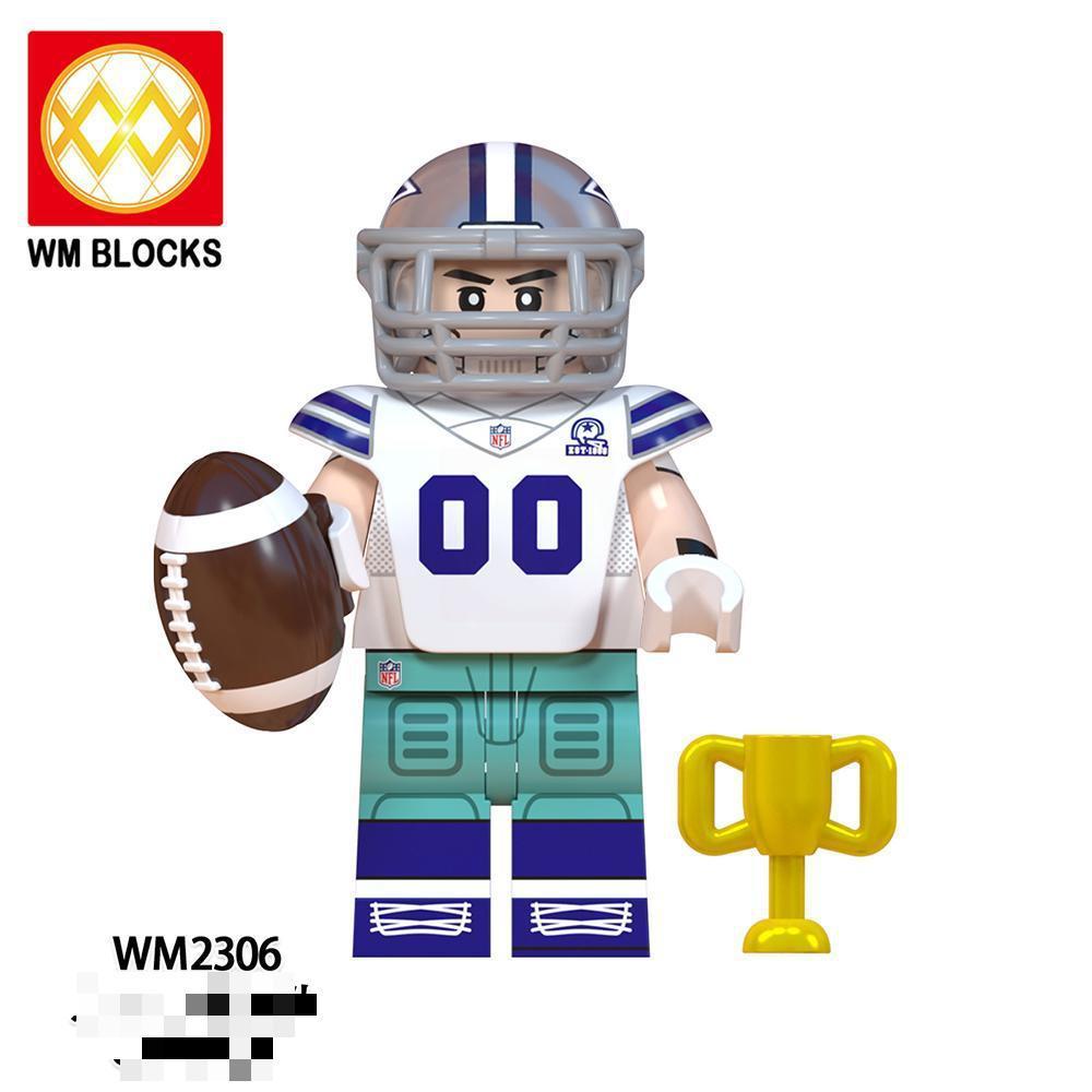 Foreign Trade Goods Wm6133-6136 Football Series Philadelphia Eagles Miniature Assembled Toys Building Block Bags