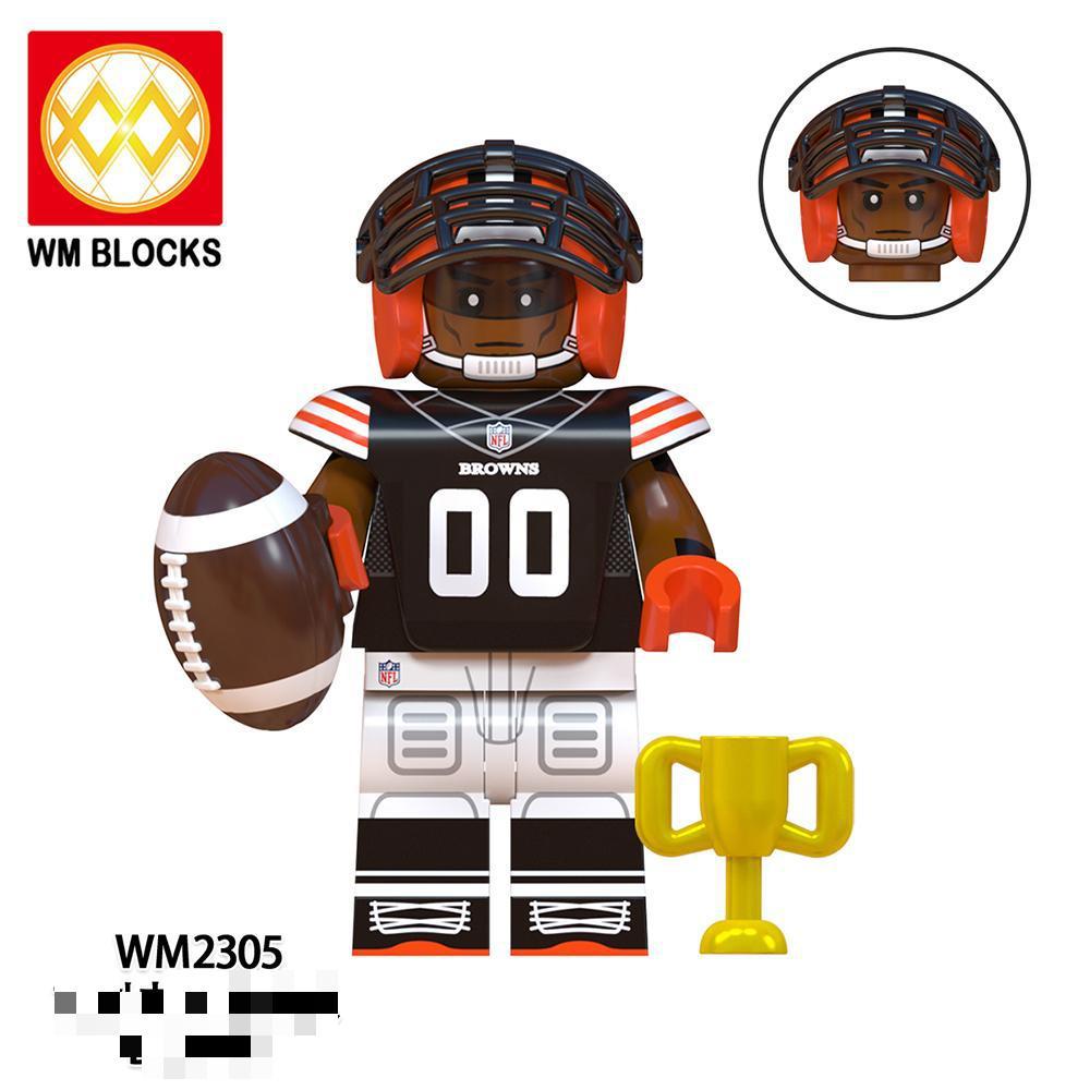 Foreign Trade Goods Wm6133-6136 Football Series Philadelphia Eagles Miniature Assembled Toys Building Block Bags