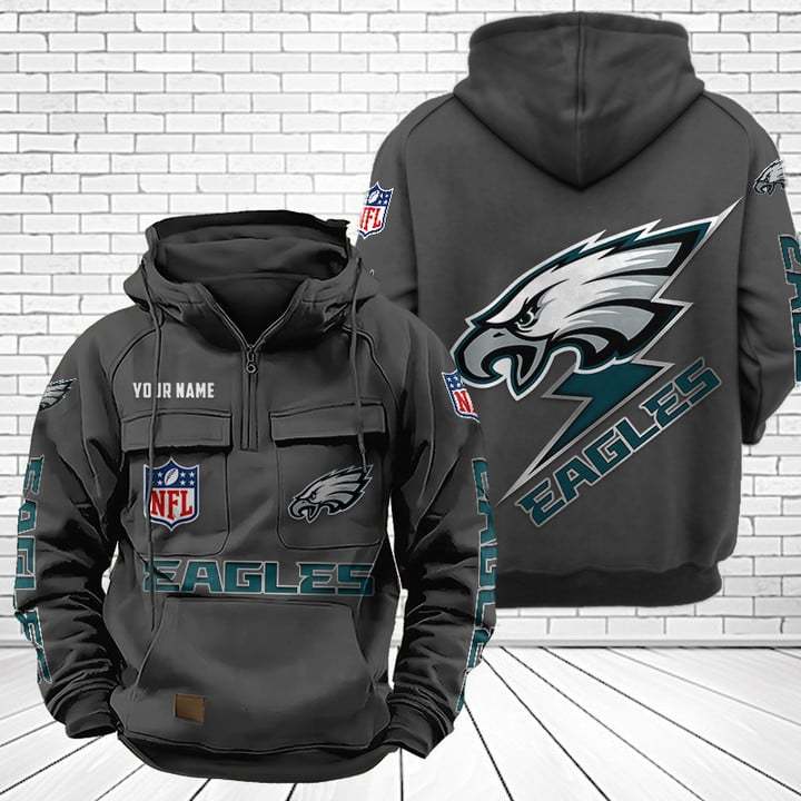 Philadelphia Eagles Unisex Rugby Team Graphic Streetwear Vintage Plush Hoodie