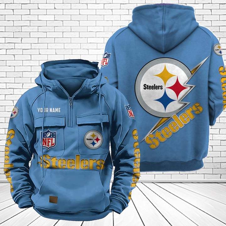 Pittsburgh Steelers Unisex Rugby Team Graphic Streetwear Vintage Plush Hoodie