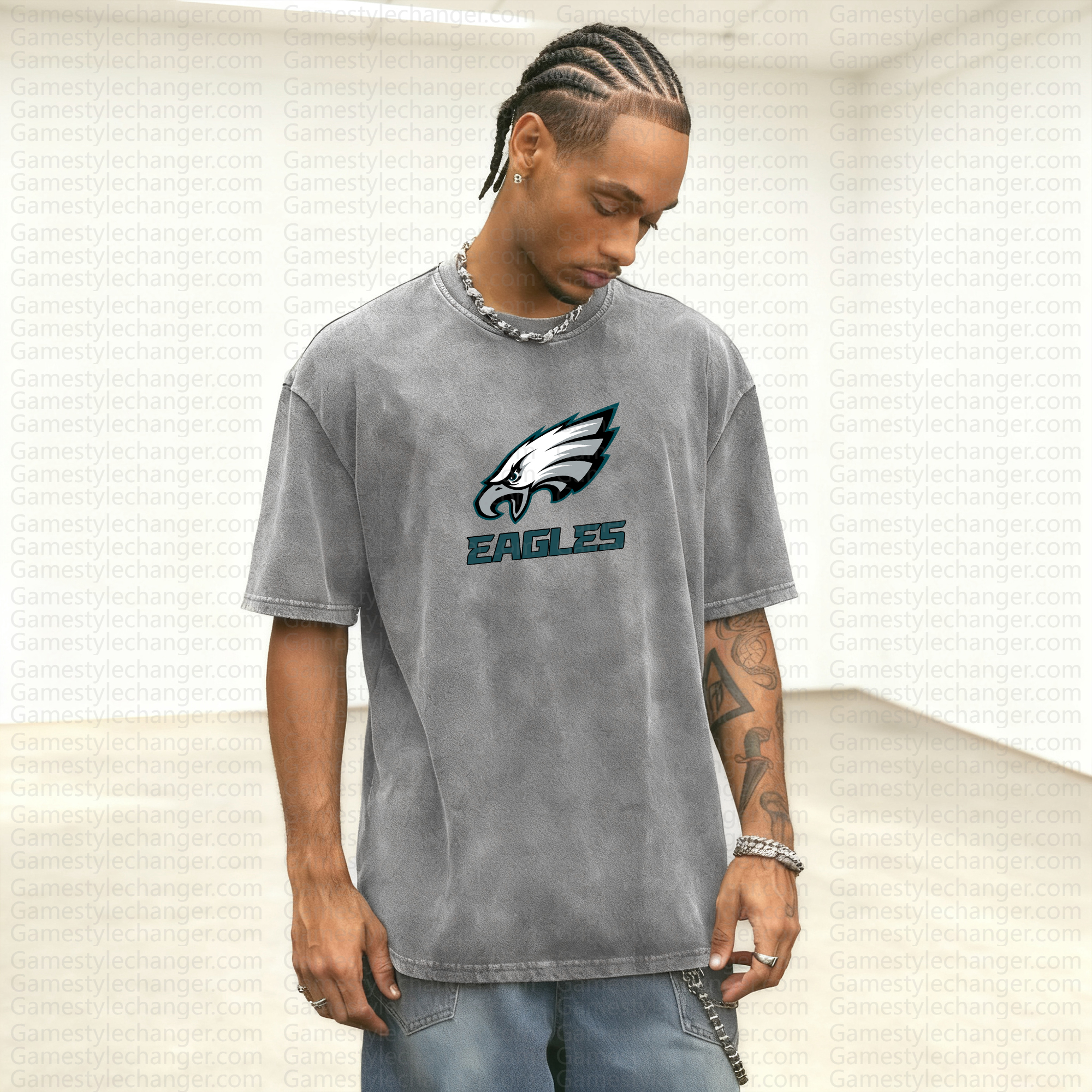 Unisex Anime Style Vintage Washed T-Shirt