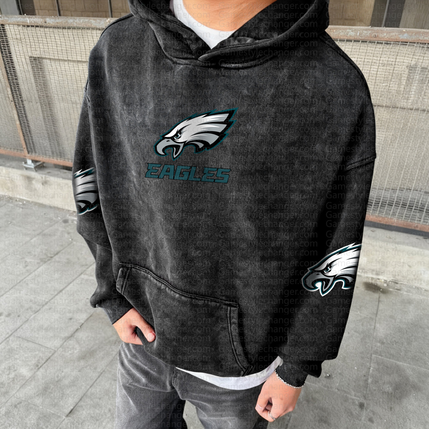 Unisex Graphic Streetwear Vintage Washed Hoodie