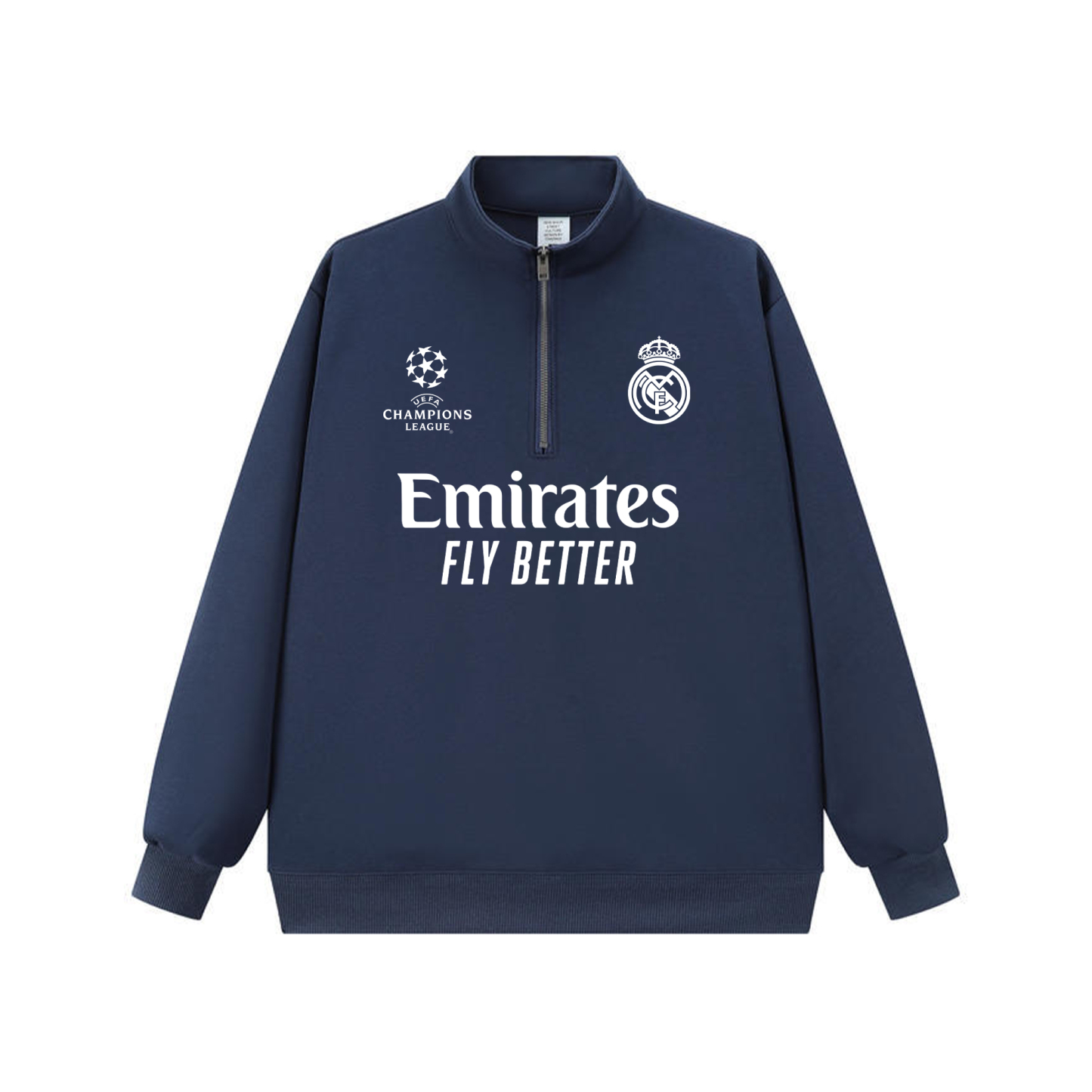 Unisex "UEFA " Graphic Streetwear Vintage  Zip- up Sweatshirt