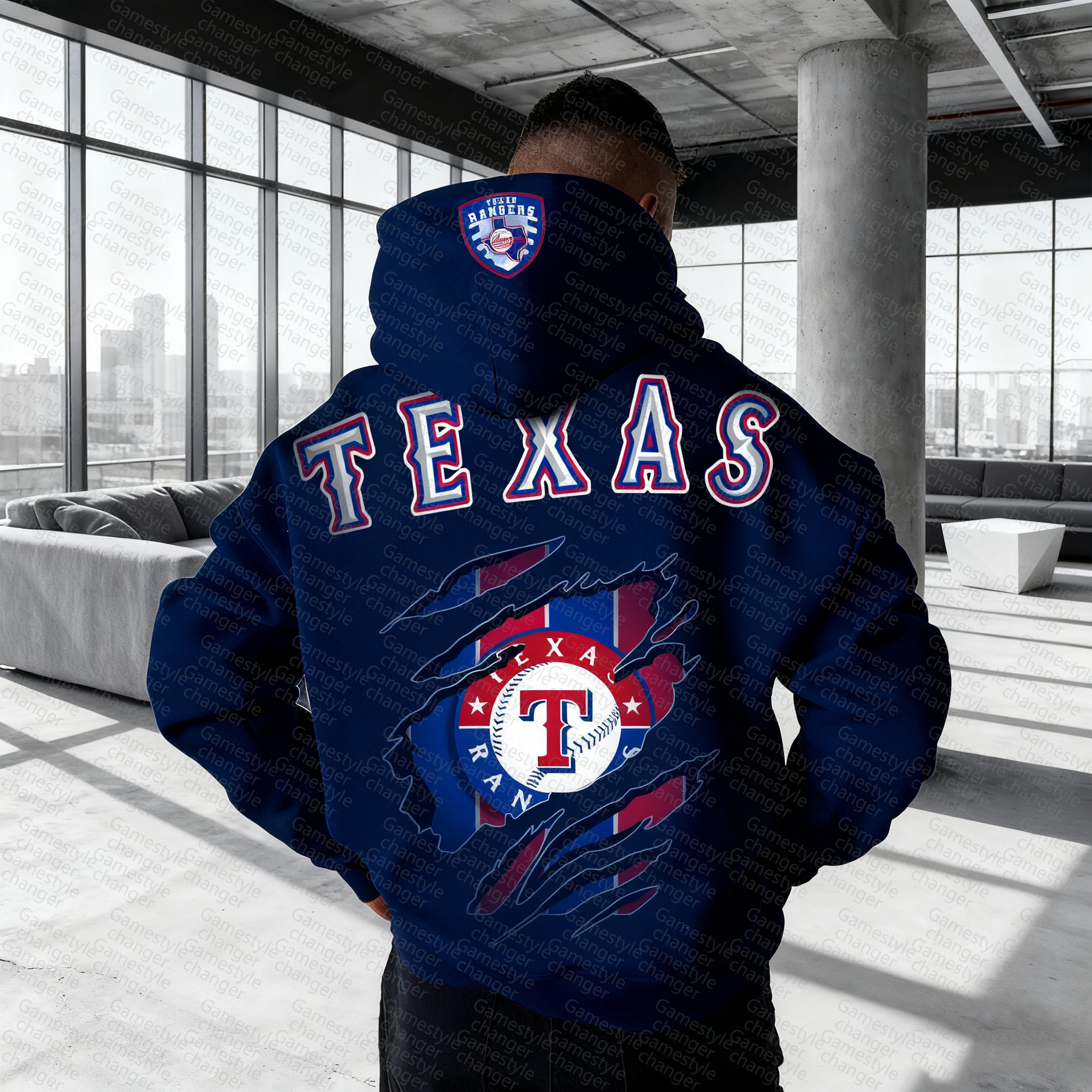 Unisex "Texas Rangers" Graphic Streetwear Vintage Plush Hoodie