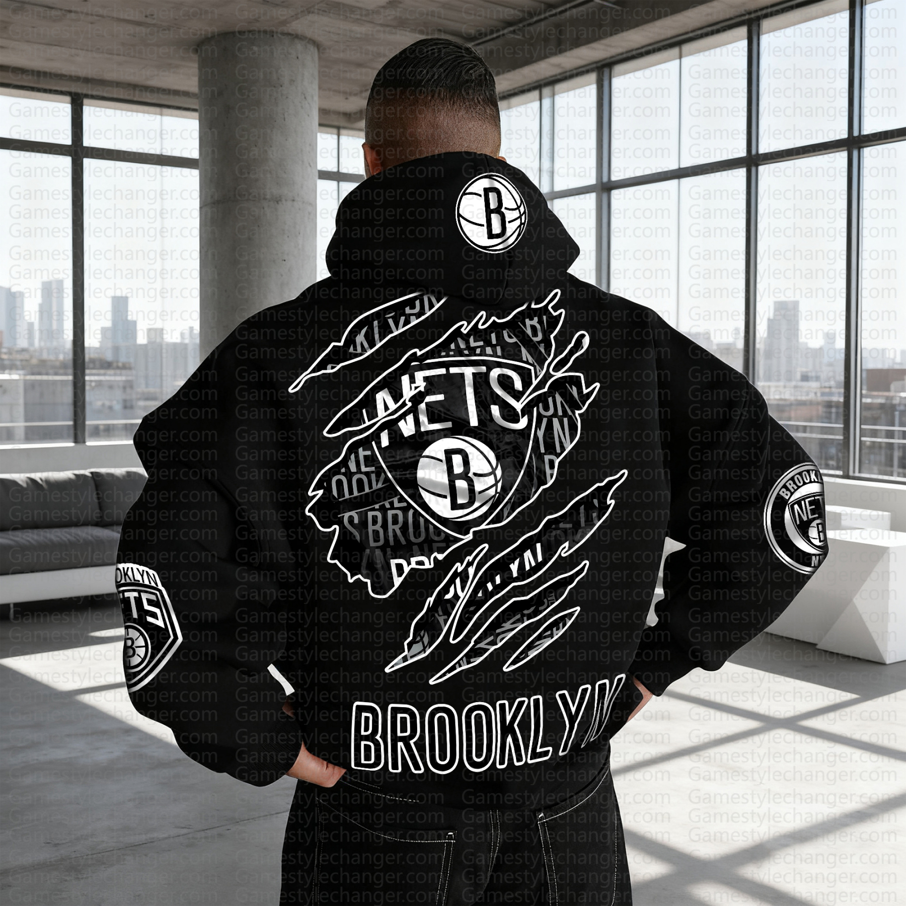 Unisex "NBA" Graphic Streetwear Vintage Plush Hoodie