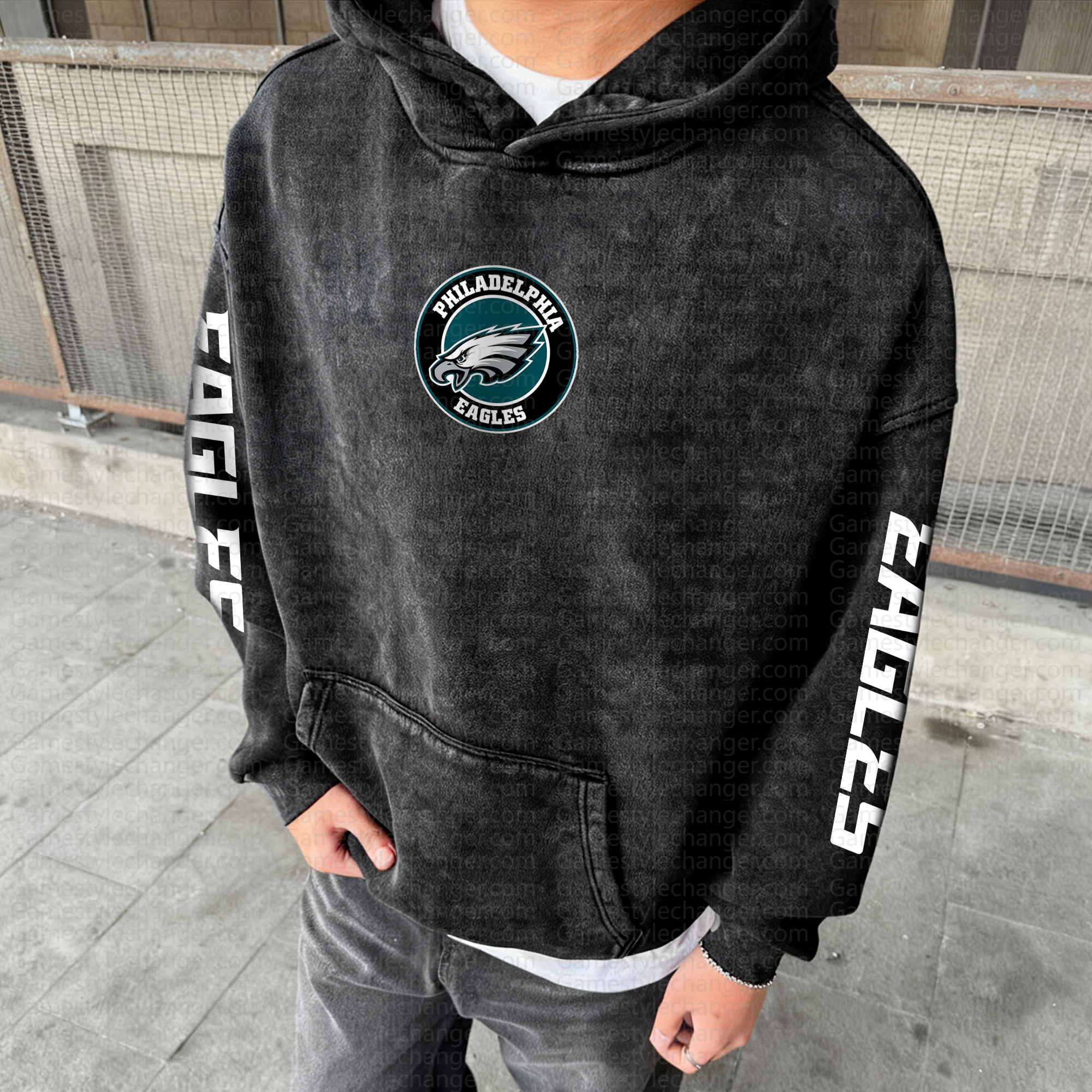 Unisex Graphic Streetwear Vintage Washed Hoodie