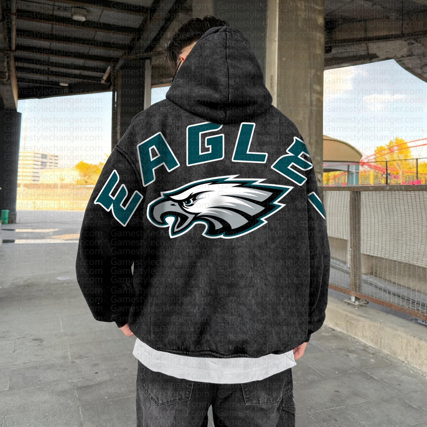 Unisex Graphic Streetwear Vintage Washed Hoodie | NFL