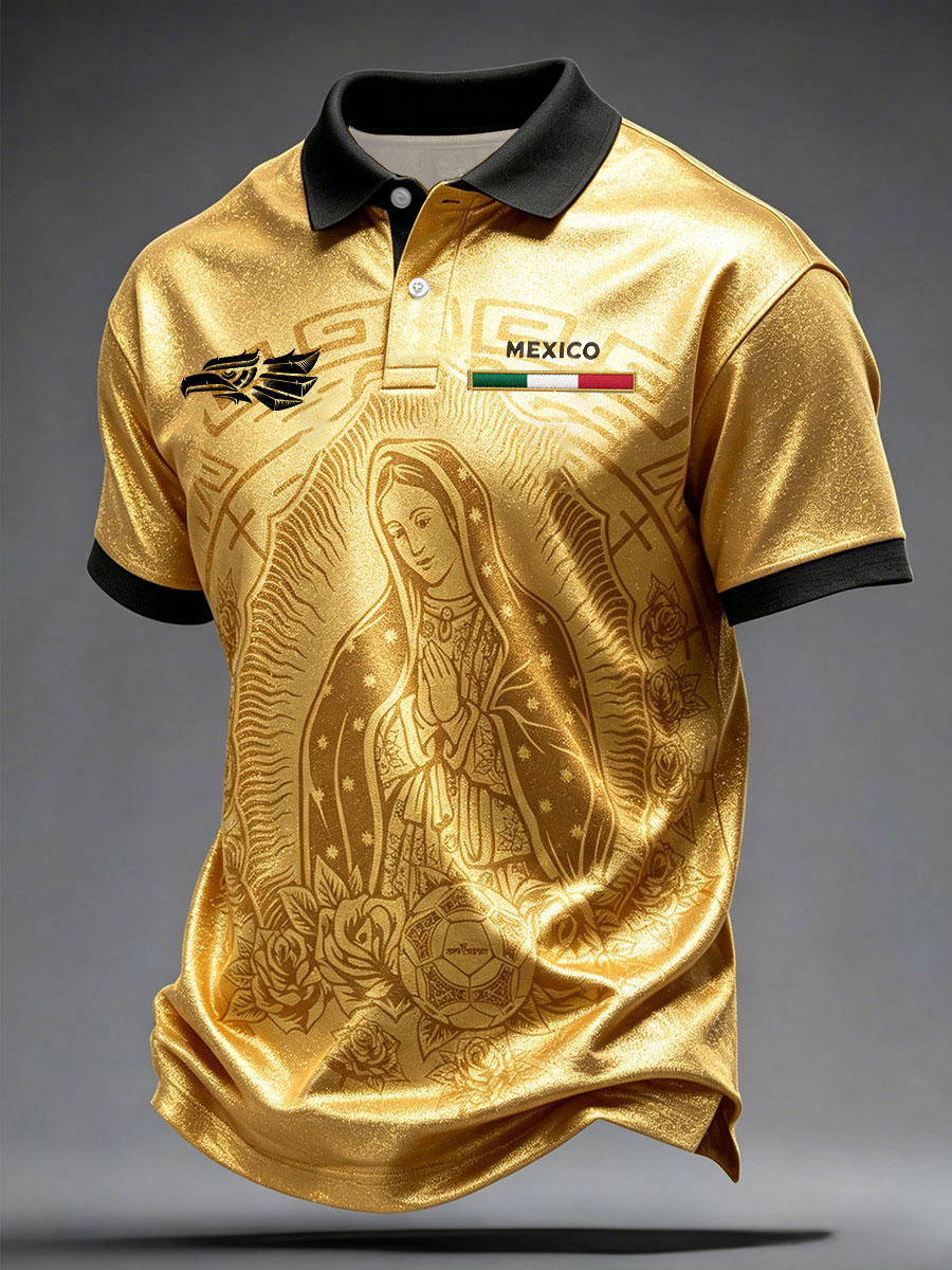 Men's Mexico Football Lover Art Printed Casual Tops