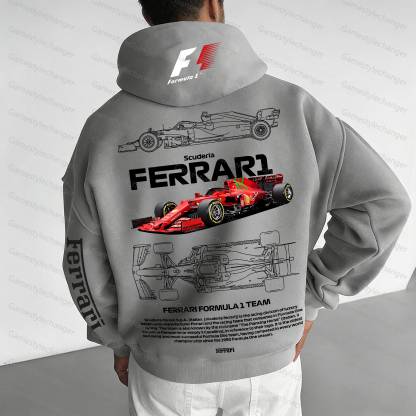Unisex "F1" Graphic Streetwear Vintage Plush Hoodie