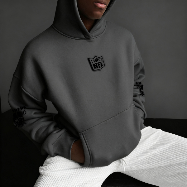 UNISEX RUGBY CHAMPIONSHIP TEAM LOGO PRINT OVERSIZED CASUAL HOODIE