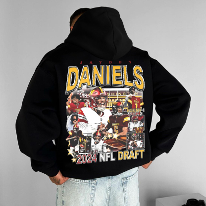 Vintage Casual Rugby Letter Print Hoodie