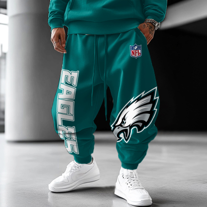 Men's Rugby Team Print Casual Oversized Harem Pants