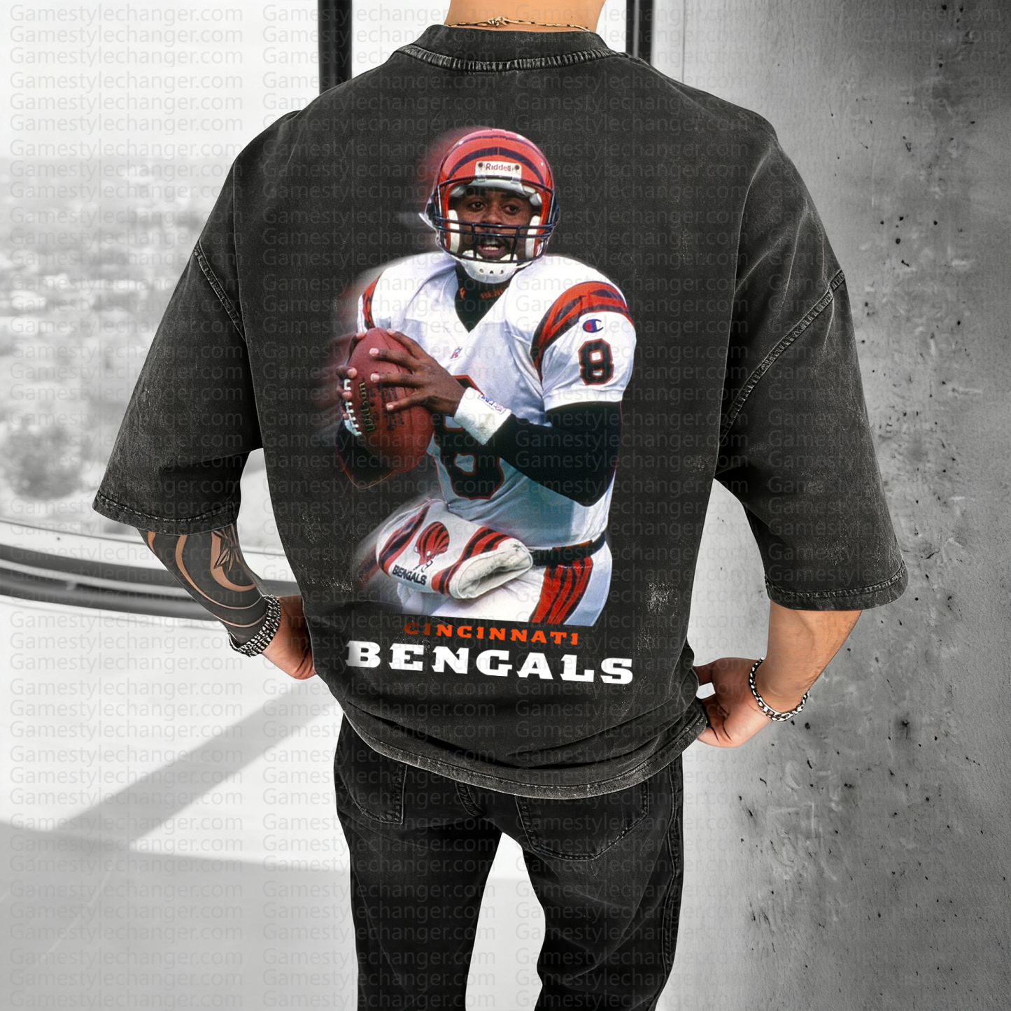 Unisex High Quality Inspired Vintage Washed 3D Direct Injection T-Shirt | NFL