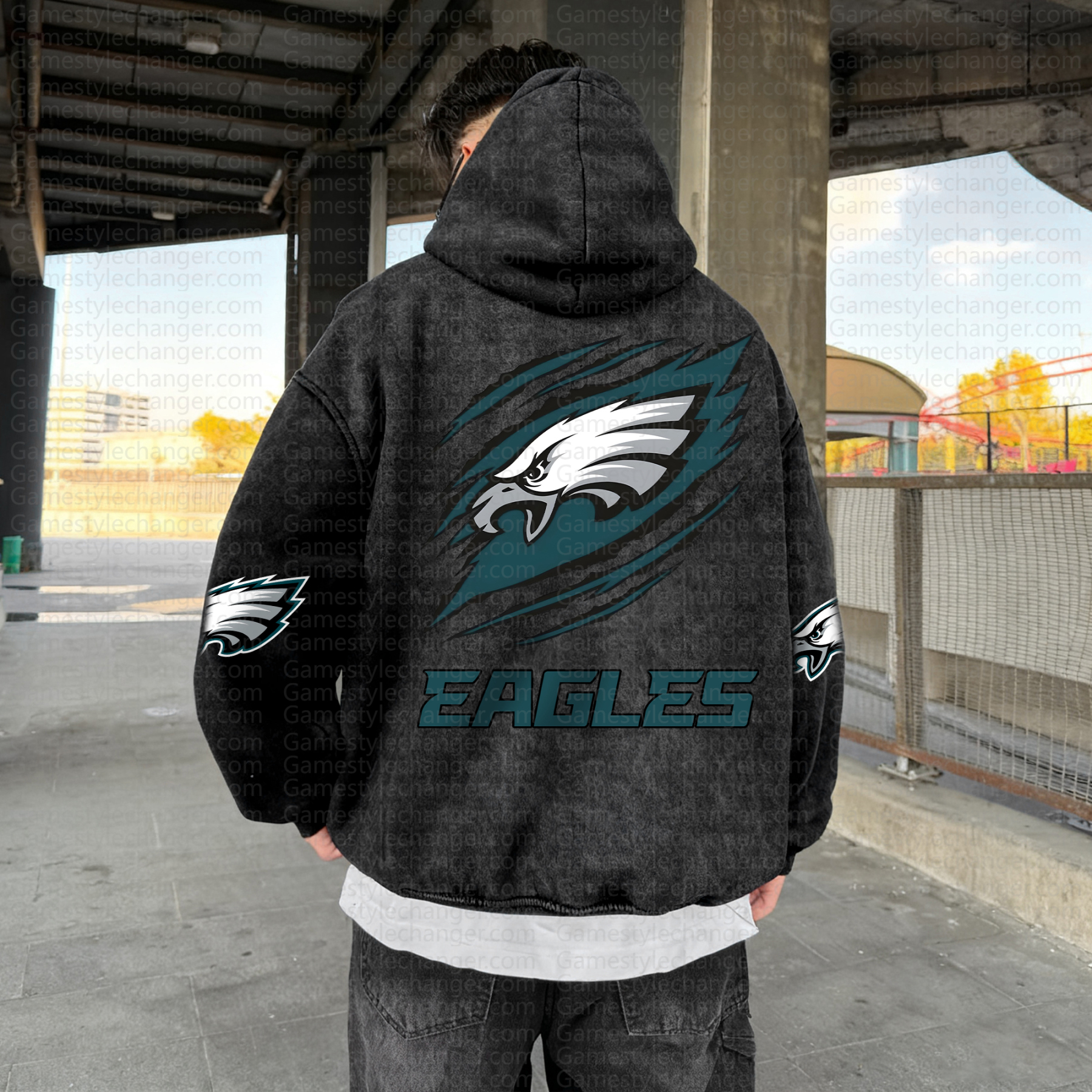 Unisex Graphic Streetwear Vintage Washed Hoodie | NFL