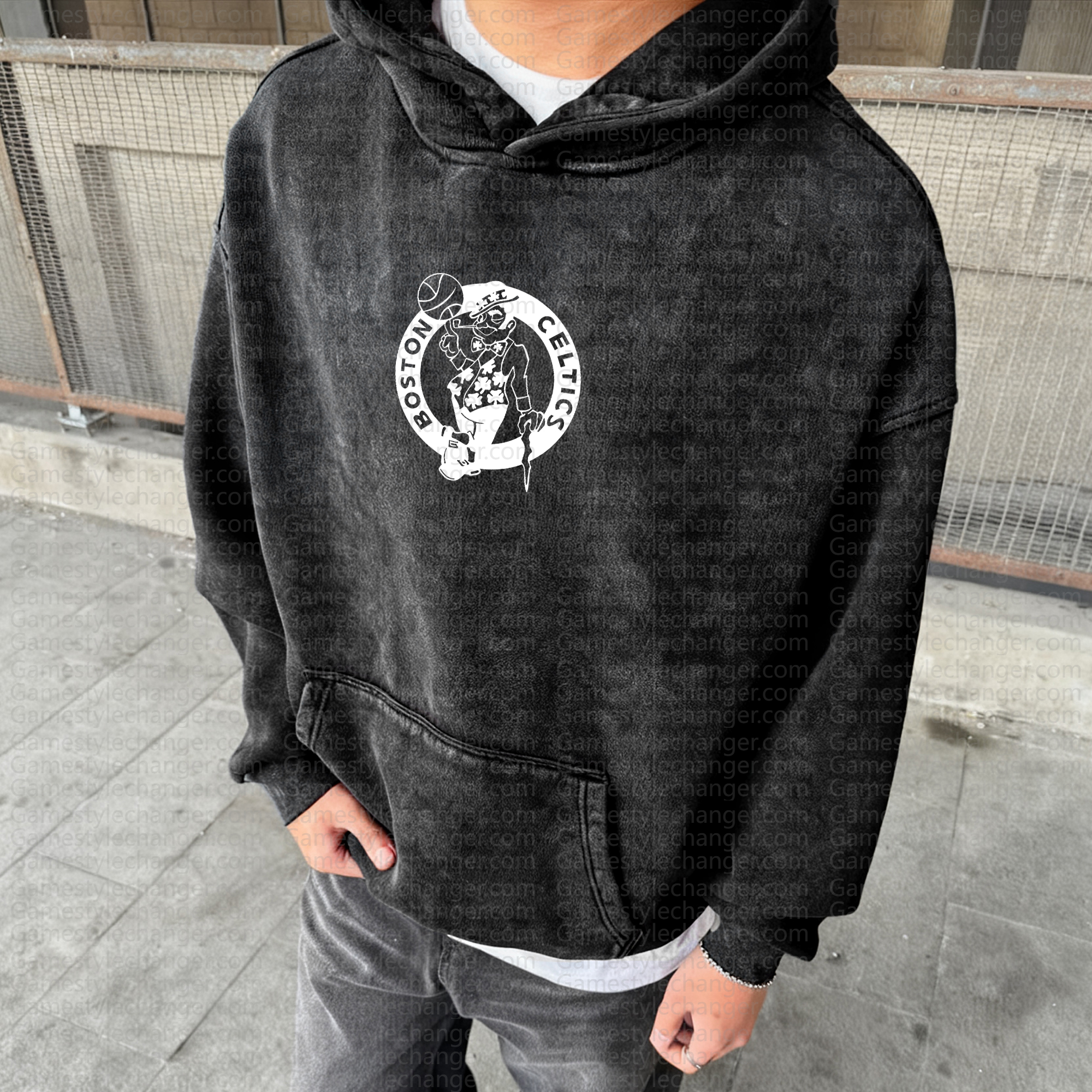 Unisex Graphic Streetwear Vintage Washed Hoodie