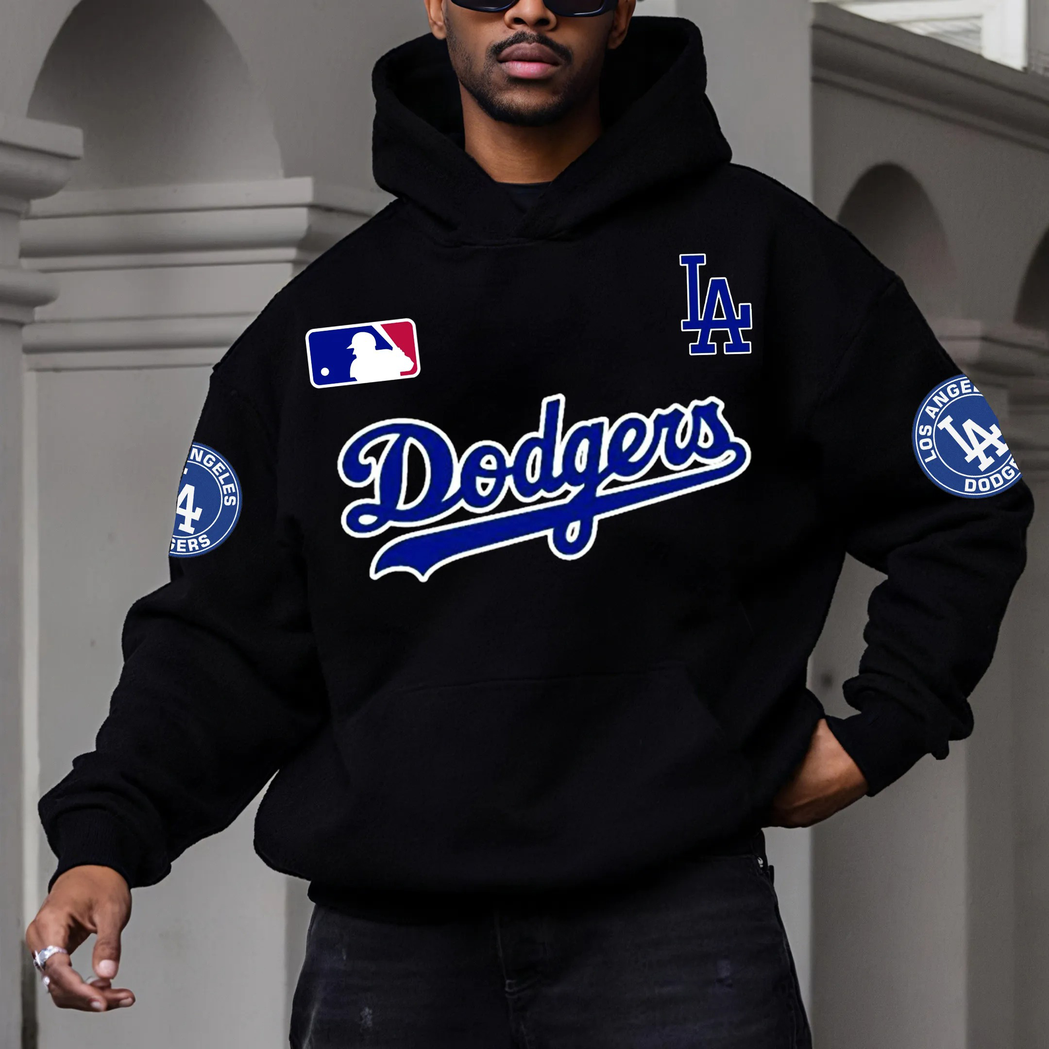 Unisex Casual Baseball Print Oversized Hoodie