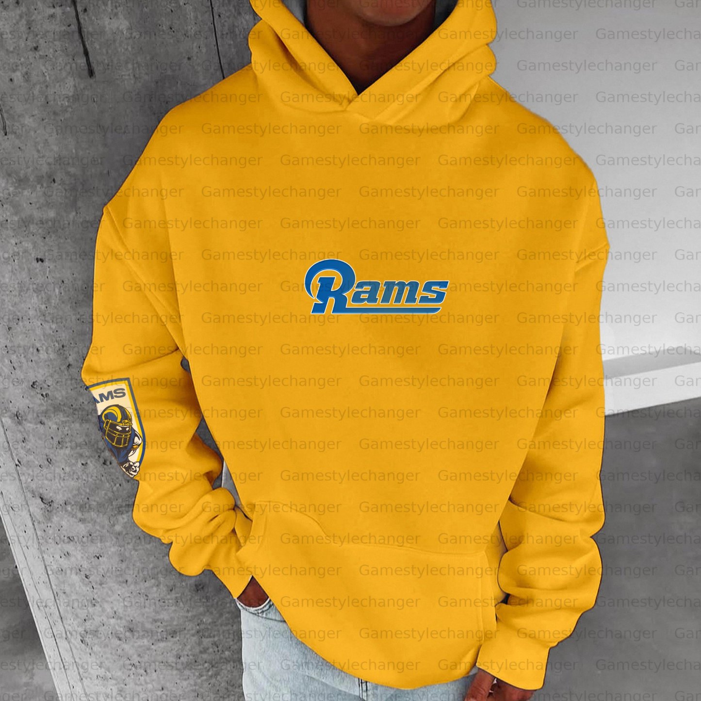 Unisex "Los angeles rams" Graphic Streetwear Vintage Plush Hoodie