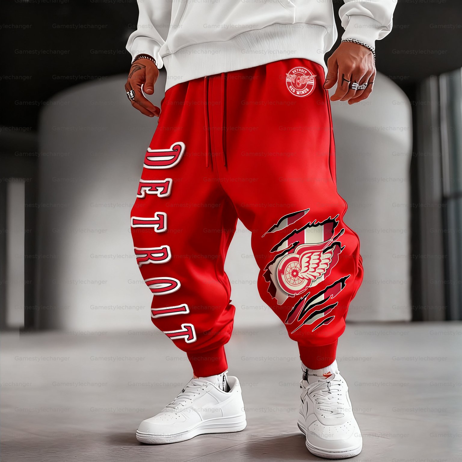 Unisex  “Detroit Red Wings” Casual Anime Streetwear Pant