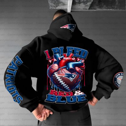 Unisex "New England Patriots" Graphic Streetwear Vintage Plush Hoodie