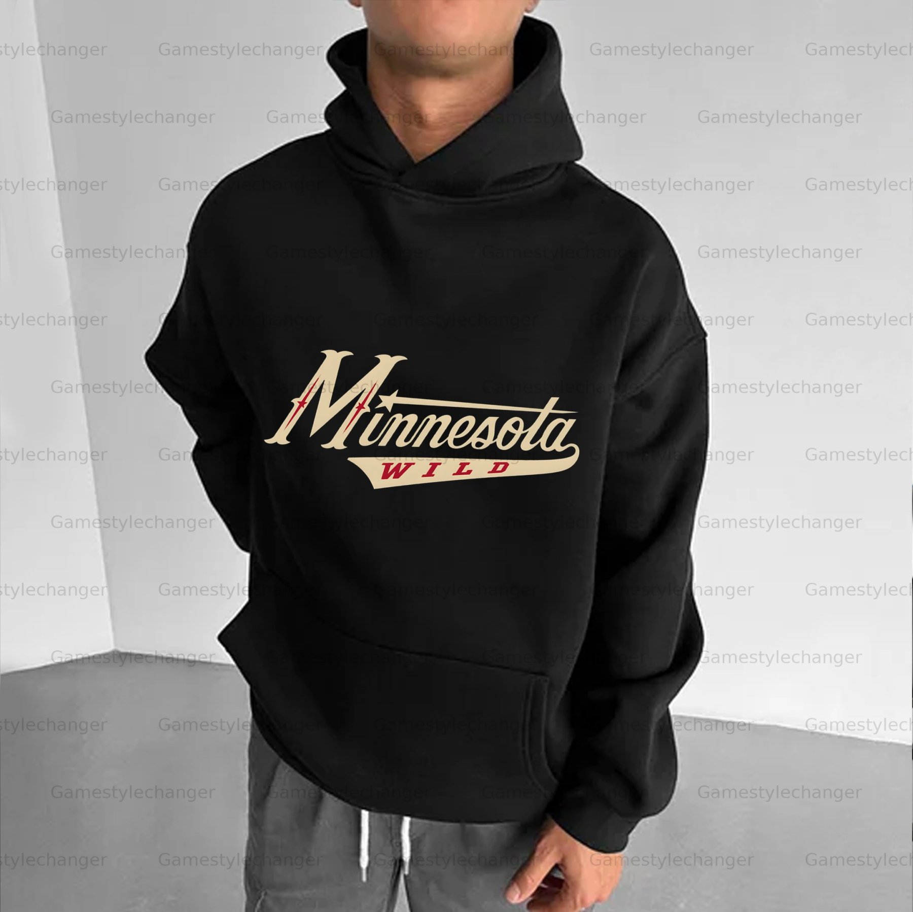 Unisex "Minnesota Wild" Graphic Streetwear Vintage Plush Hoodie