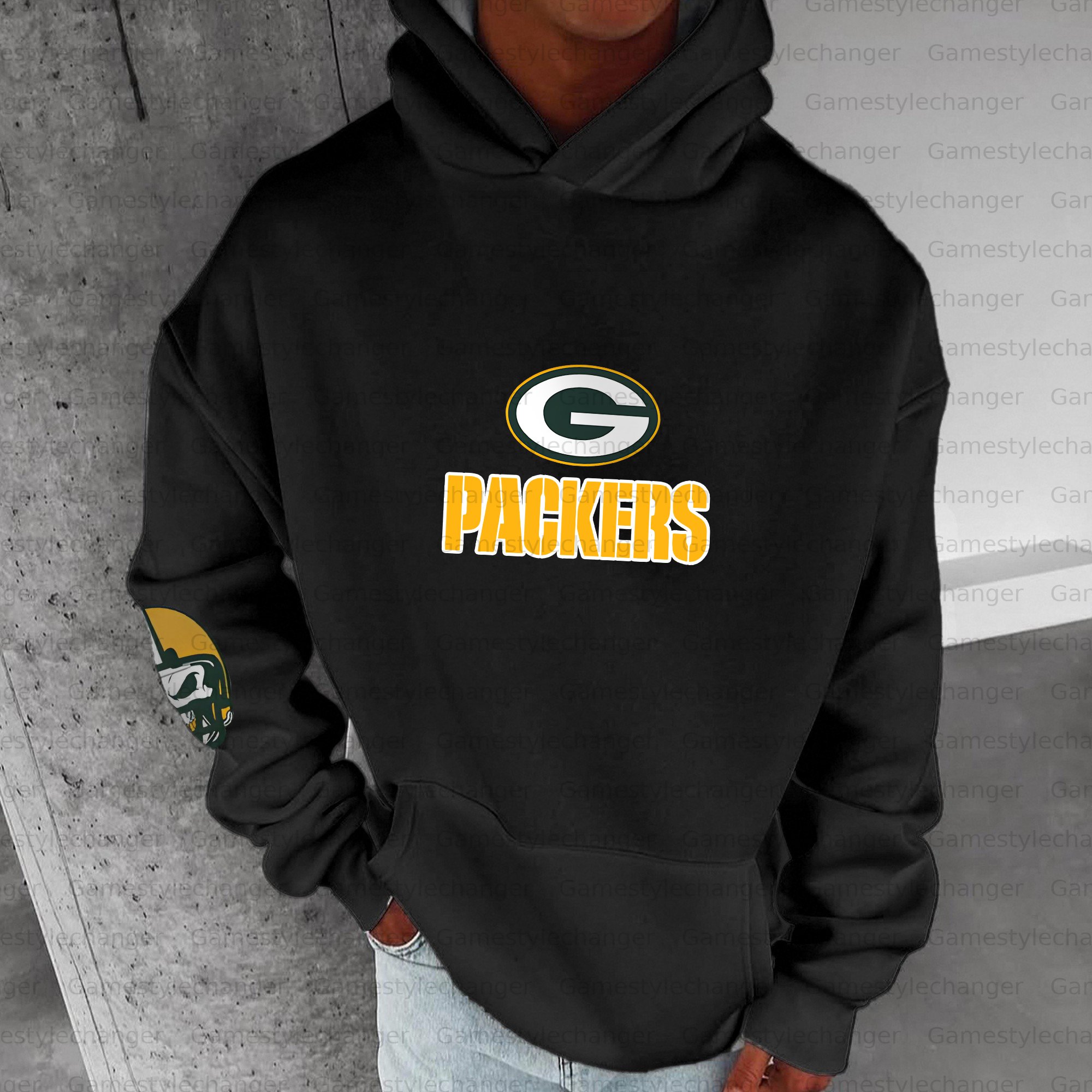 Unisex "Green Bay Packers" Graphic Streetwear Vintage Plush Hoodie