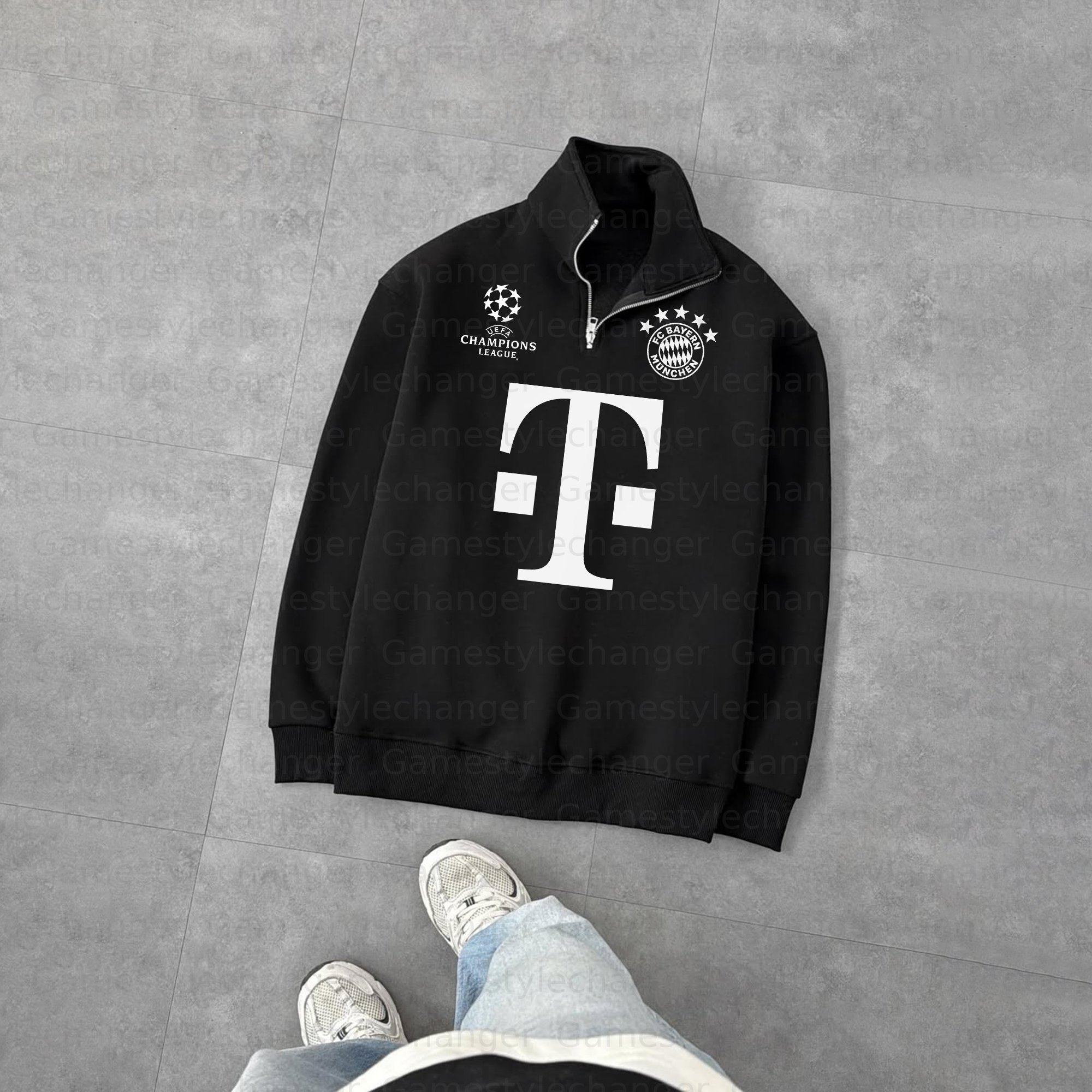 Unisex "UEFA " Graphic Streetwear Vintage   Zip-up Sweatshirt