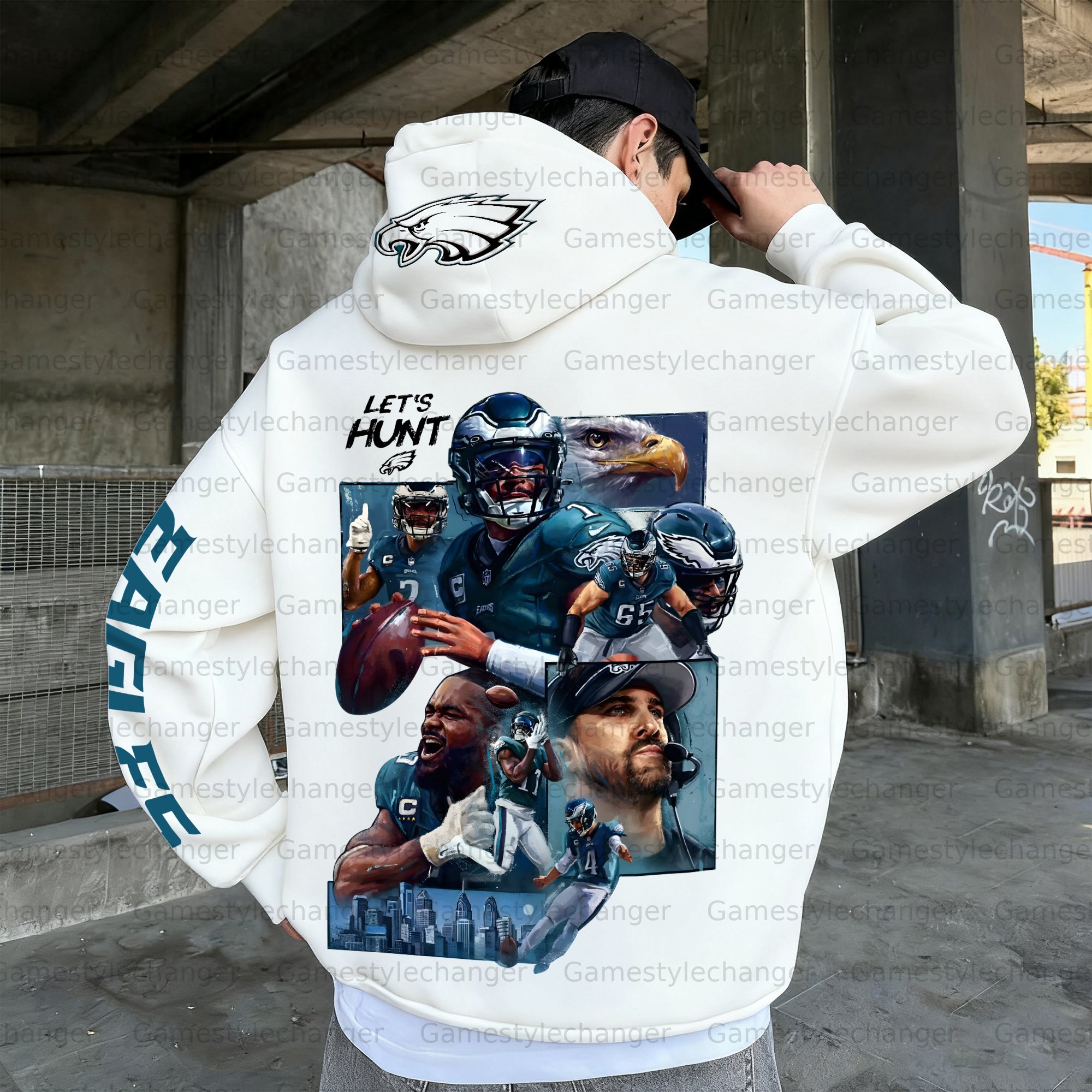 Unisex "Philadelphia Eagles" Graphic Streetwear Vintage Plush Hoodie
