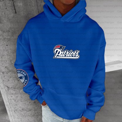 Unisex "New England Patriots" Graphic Streetwear Vintage Plush Hoodie