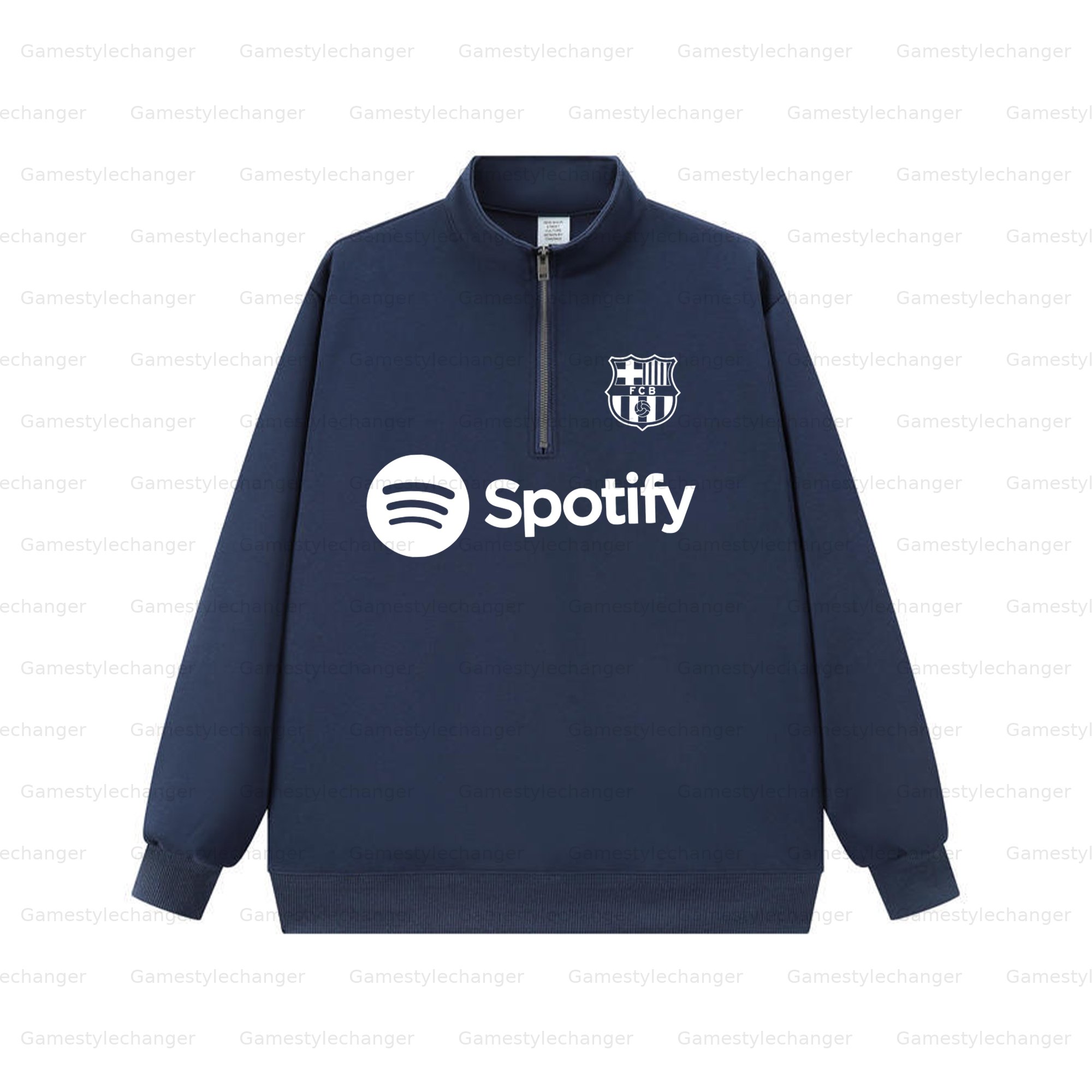 Unisex "UEFA " Graphic Streetwear Vintage Plush Zip-up Sweatshirt