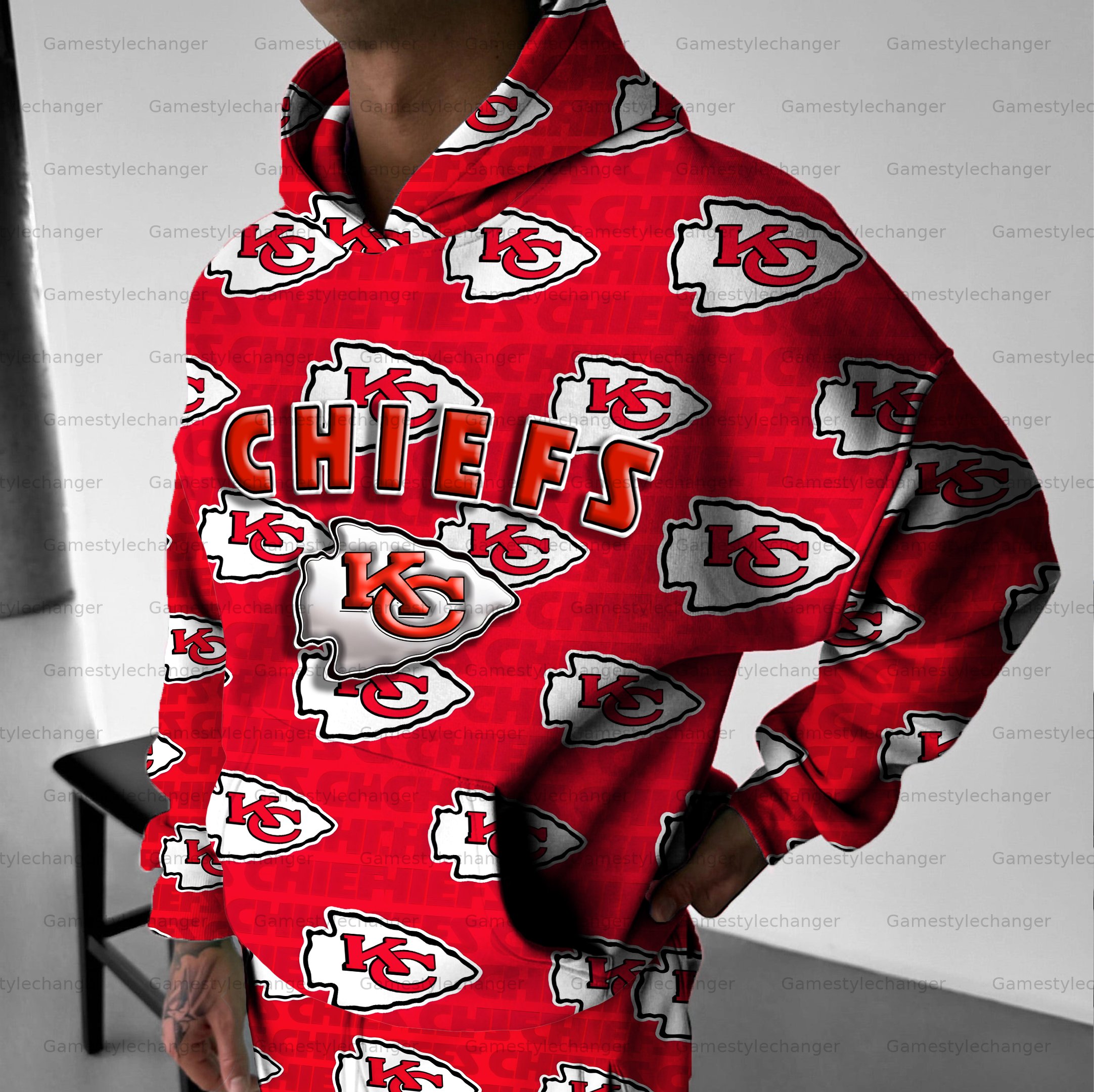 Unisex "Kansas City Chiefs" Graphic Streetwear Vintage Plush Hoodie
