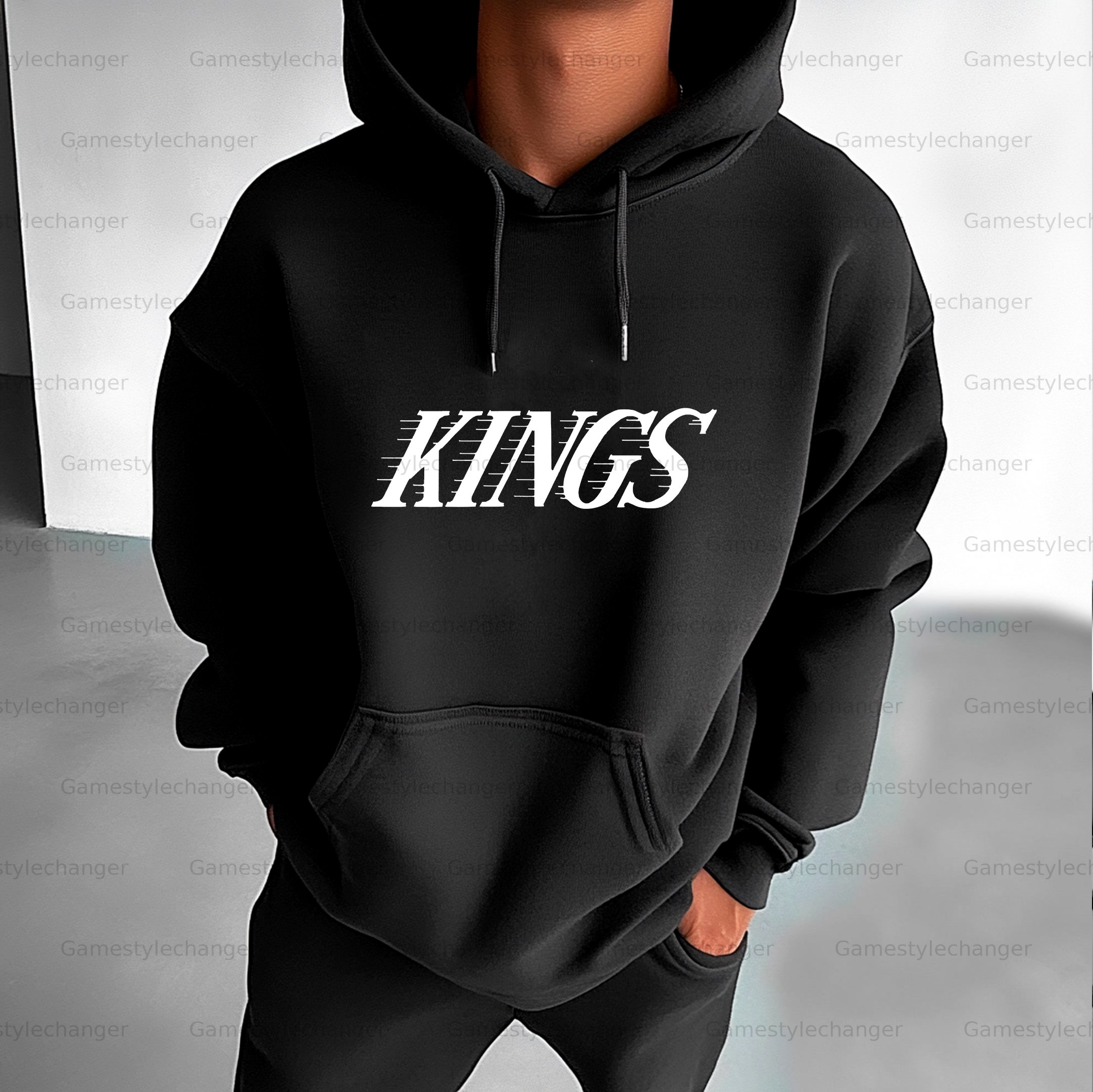 Unisex "Los Angeles Kings" Graphic Streetwear Vintage Plush Hoodie
