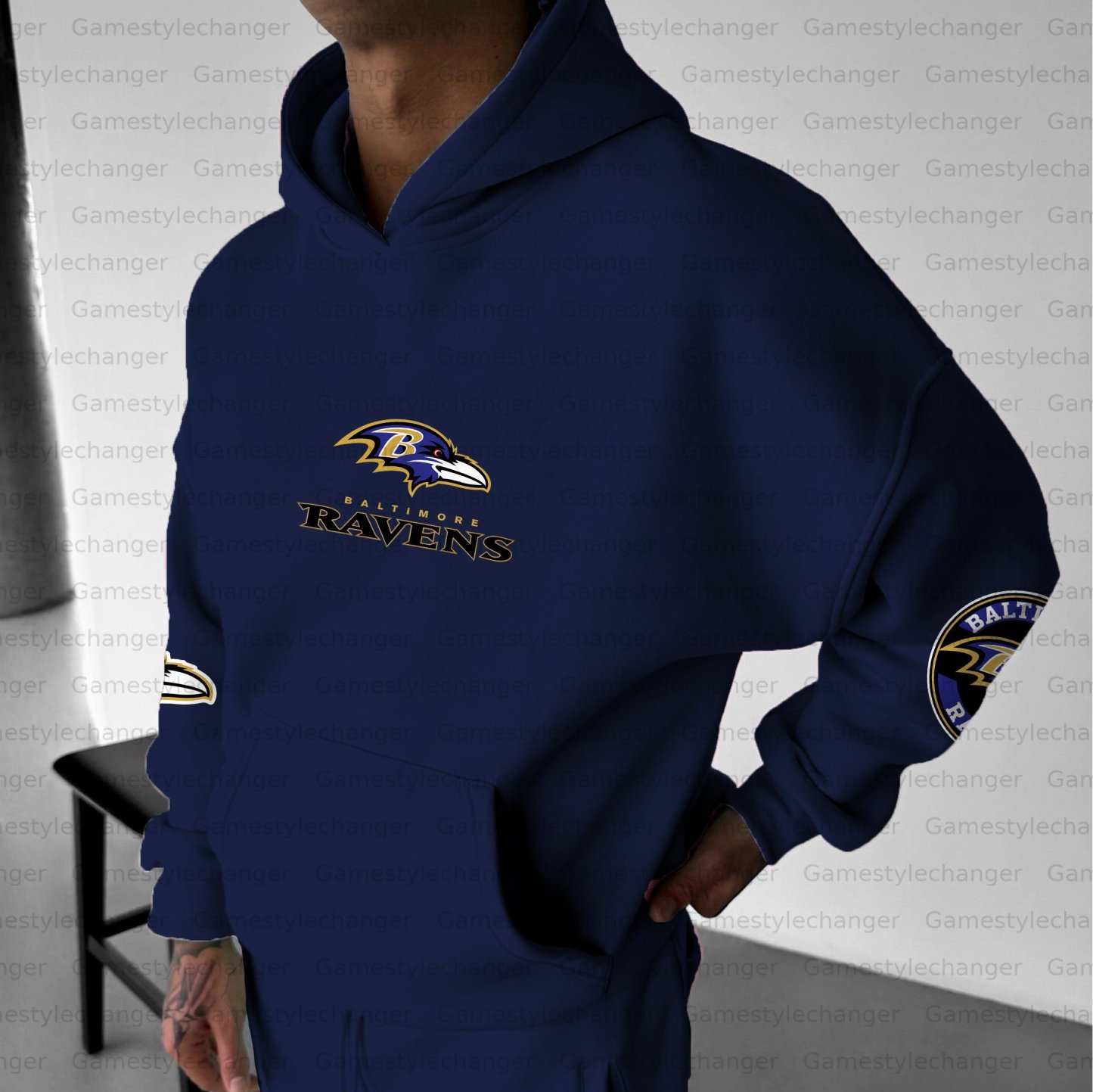 Unisex "Baltimore Ravens" Graphic Streetwear Vintage Plush Hoodie