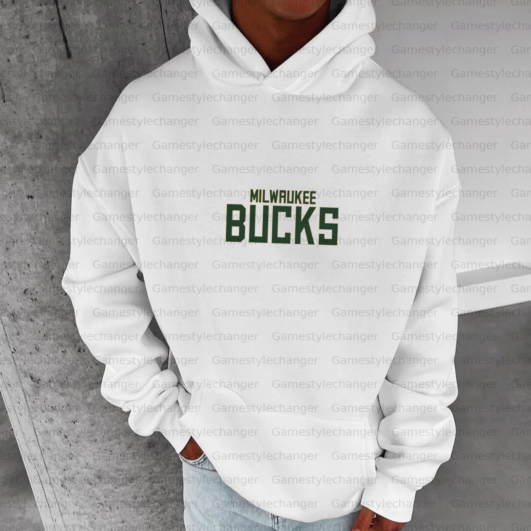 Unisex "Milwaukee Bucks" Graphic Streetwear Vintage Plush Hoodie