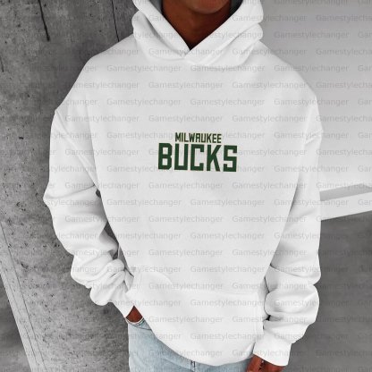 Unisex "Milwaukee Bucks" Graphic Streetwear Vintage Plush Hoodie