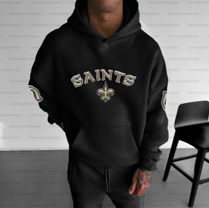 Unisex "New Orleans Saints" Graphic Streetwear Vintage Plush Hoodie