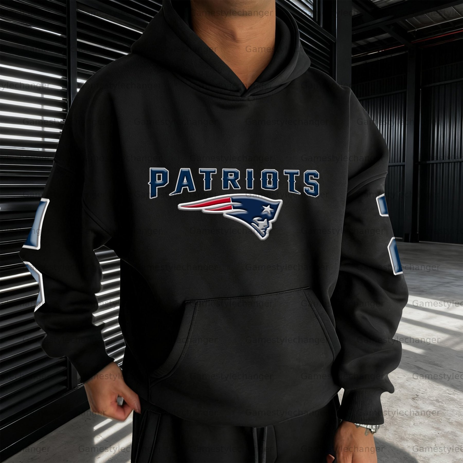 Unisex "New England Patriots" Graphic Streetwear Vintage Plush Hoodie