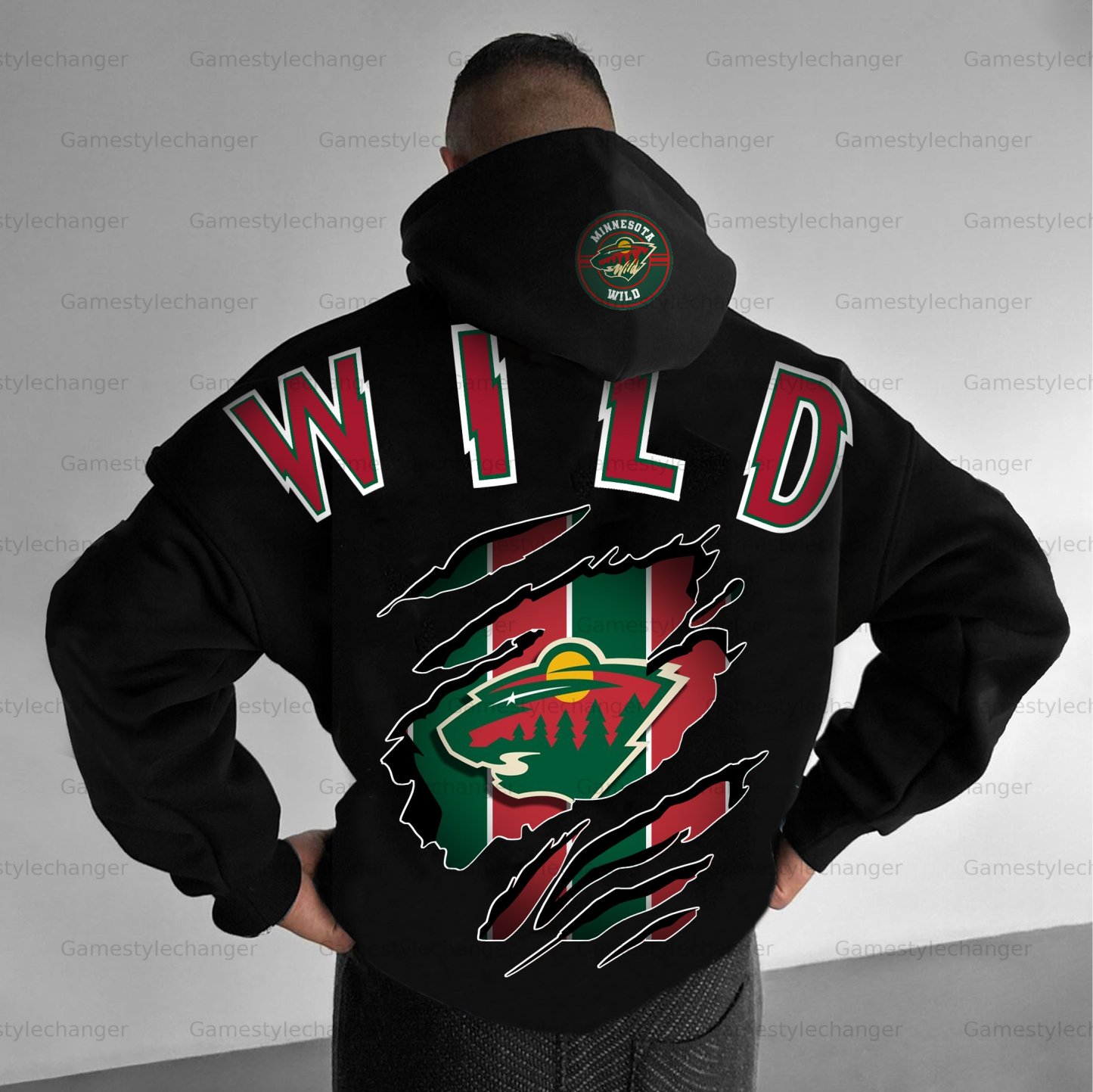 Unisex "Minnesota Wild" Graphic Streetwear Vintage Plush Hoodie