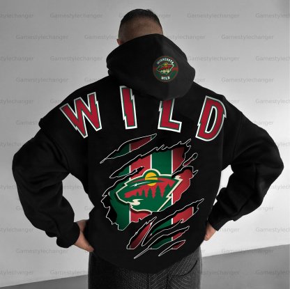 Unisex "Minnesota Wild" Graphic Streetwear Vintage Plush Hoodie
