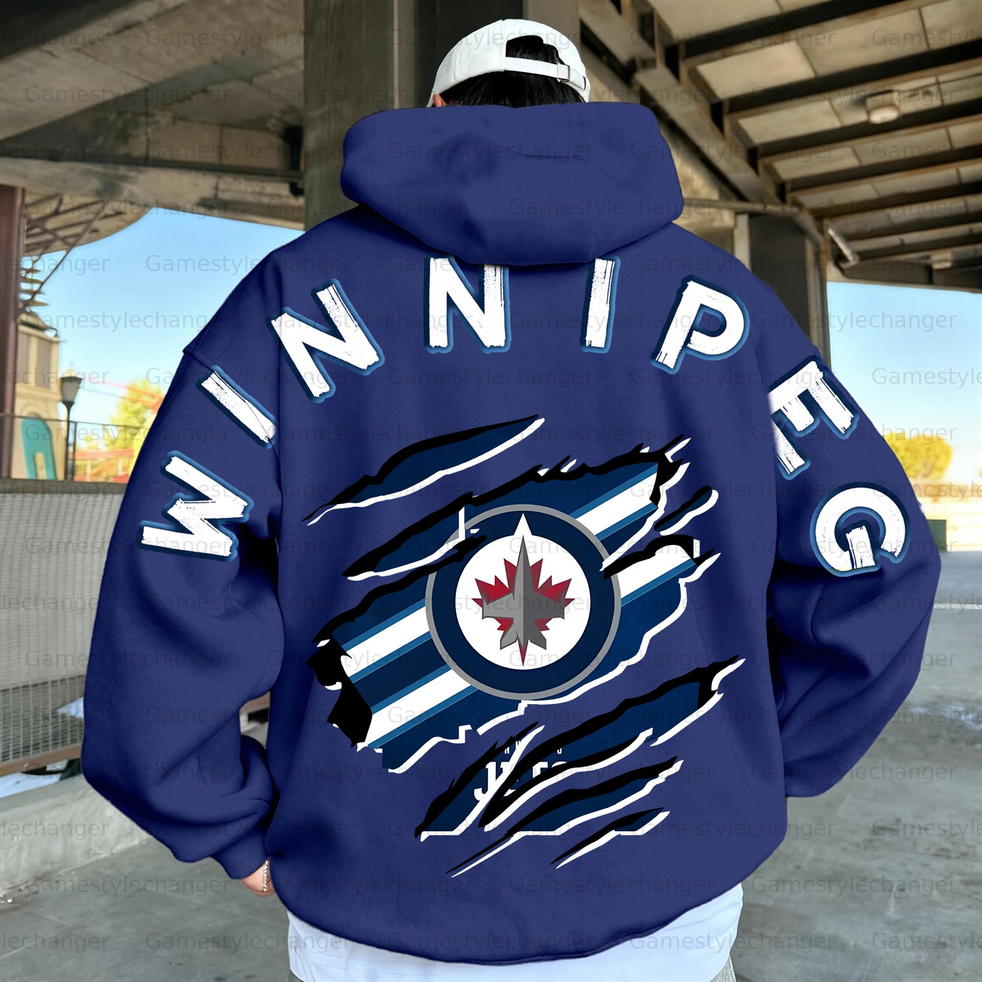 Unisex "Winnipeg jets" Graphic Streetwear Vintage Plush Hoodie