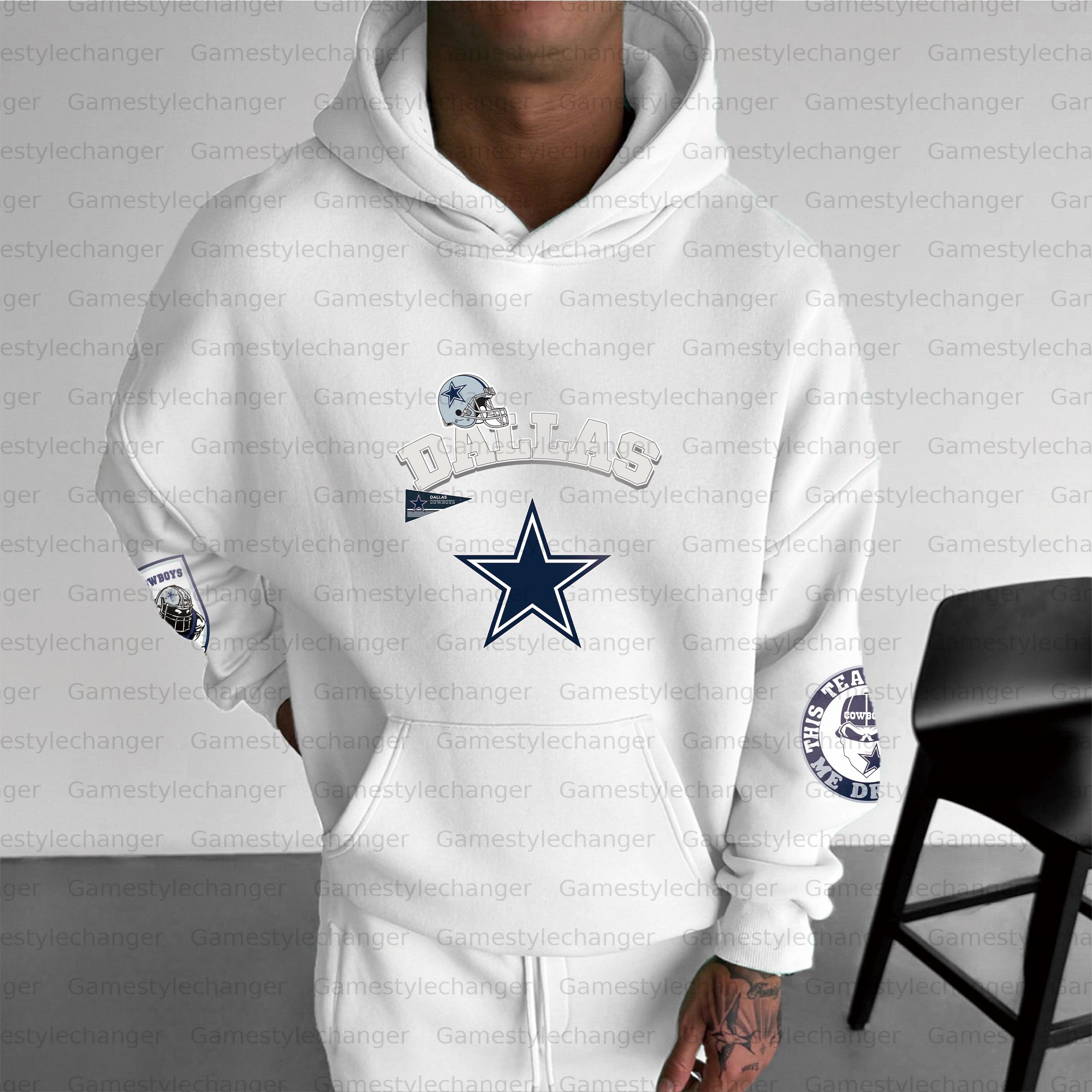Unisex "Dallas Cowboys" Graphic Streetwear Vintage Plush Hoodie