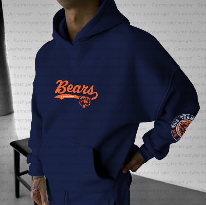 Unisex "Chicago Bears" Graphic Streetwear Vintage Plush Hoodie