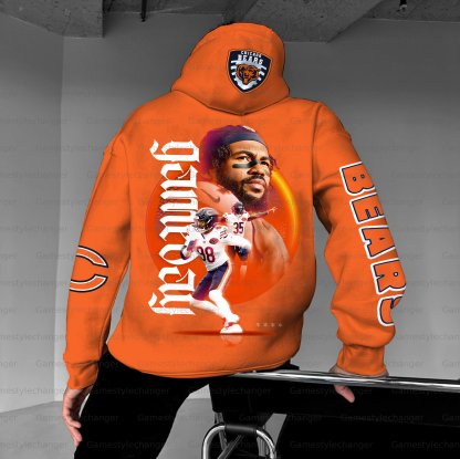 Unisex "Chicago Bears" Graphic Streetwear Vintage Plush Hoodie