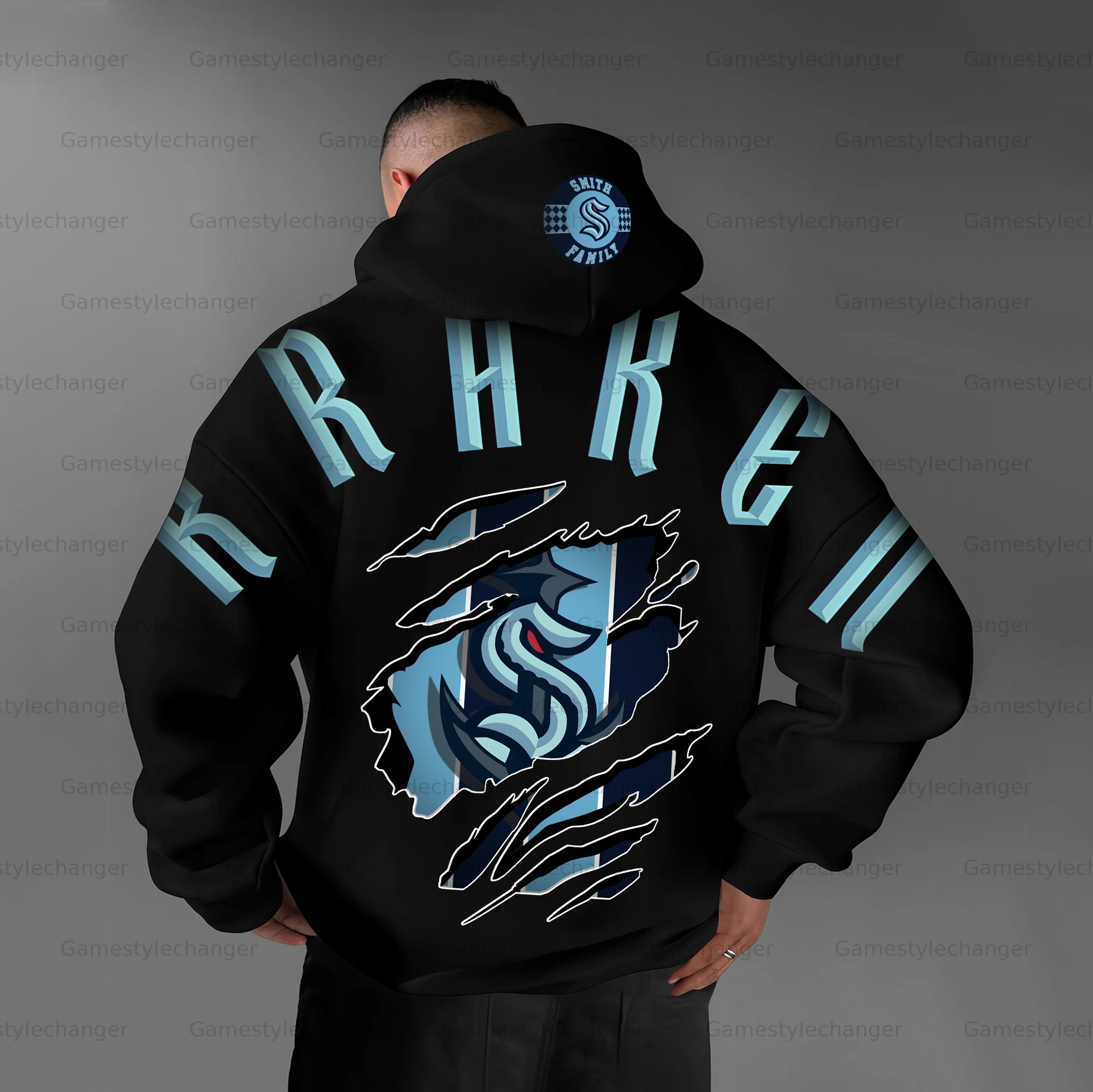 Unisex "Seattle Kraken" Graphic Streetwear Vintage Plush Hoodie