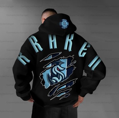 Unisex "Seattle Kraken" Graphic Streetwear Vintage Plush Hoodie